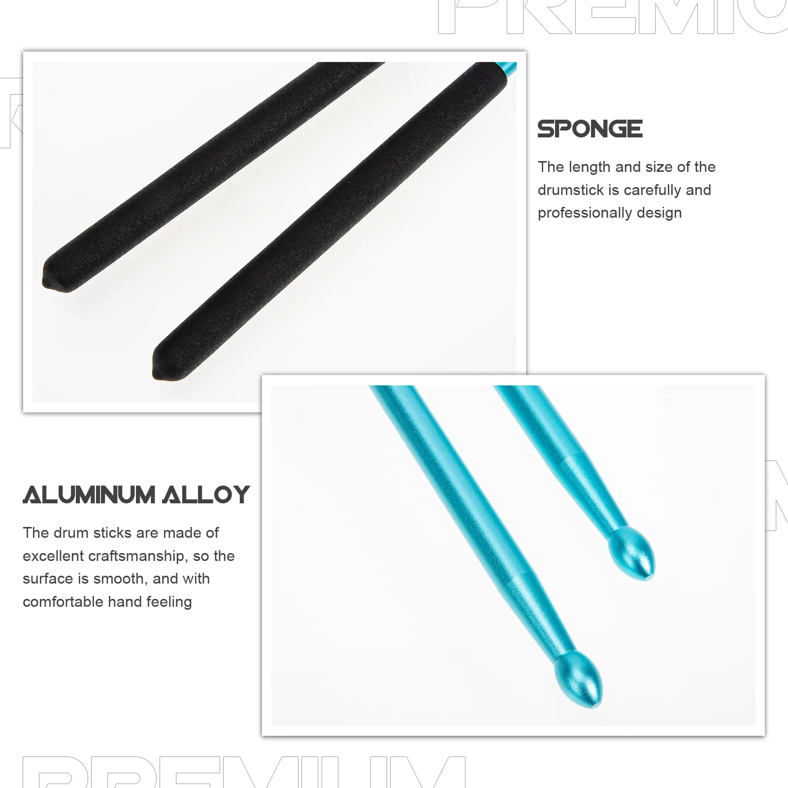 

1 Pair Metal Drumsticks 5A Alloy Sticks Smooth Finish For Stage Performance Percussion Instrument Music Tool Instrument Parts