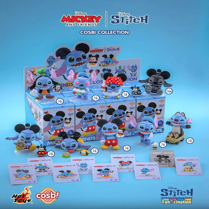 

Горячие игрушки Crazy Series Микки и друг Стич Cosbi Слепая коробка Мультяшная фигурка Декор для рабочего стола Детский подарок Xma Модная коллекционная игрушка