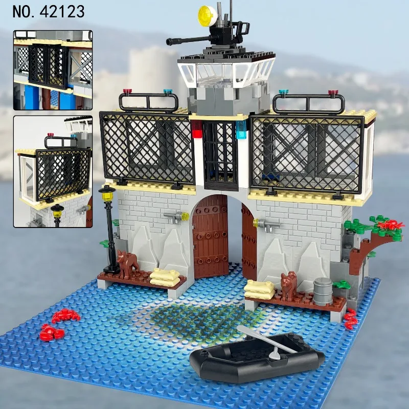

MOC42123 Sea prison cell scene police gangster building block figurine toy set children's birthday gift christmas
