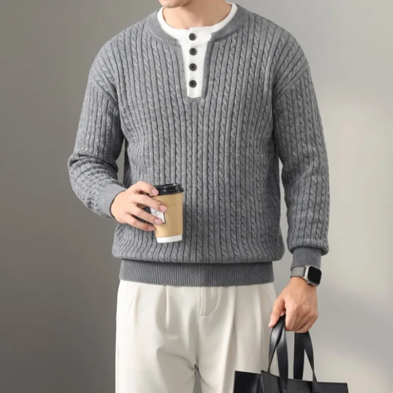 Men Autumn Winter Thick Unisex Couple Pullover Sweater Casual Knitwear Outerwear Warm Loose Long Sleeve Knitted Tops