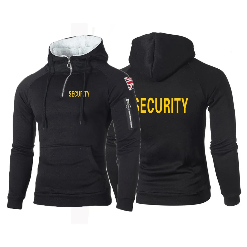 SWAT Security New Men's Spring and Autumn Simplicity Printing Leisure Comfortable Slim-fit Fitness Hoodie Pullovers Tops