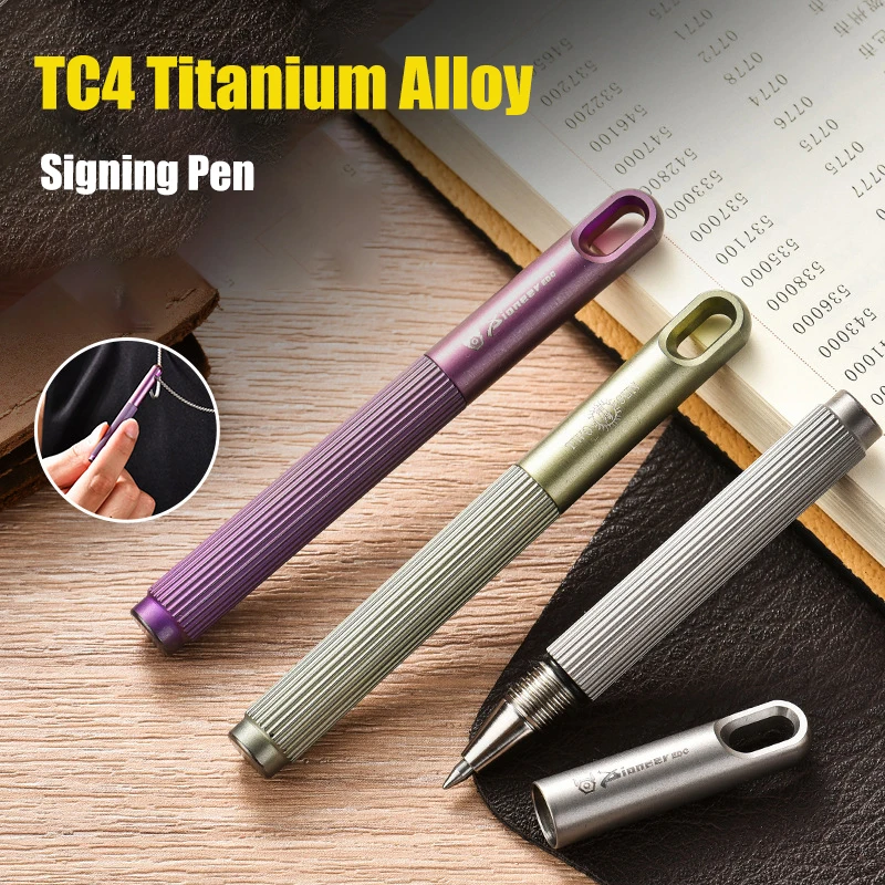Caneta Tática de Liga de Titânio Tc4 Colar Pingente Portátil e Compacto Caneta Mini Signature Autodefesa Ferramentas Portáteis Edc 87 mm