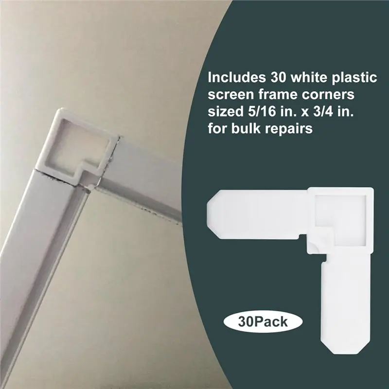 Y17A Replacement Screen Frame Corner 5/16 In X 3/4 In For Sliding Windows, Casement Windows, Screen Doors& Storm Door Inserts