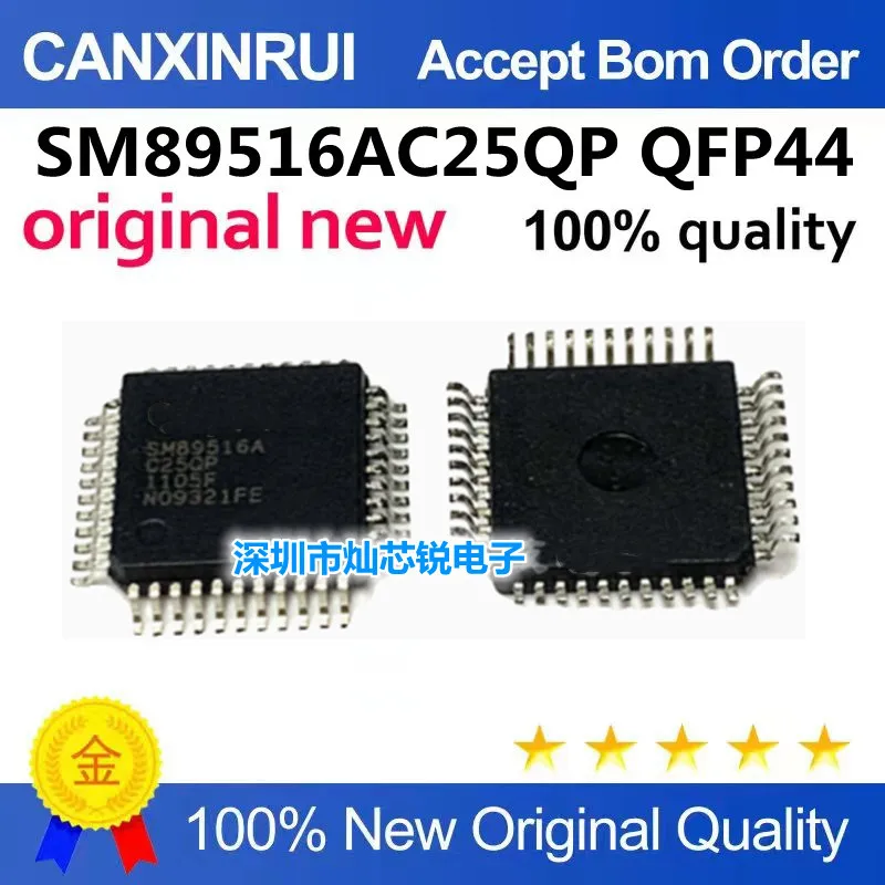 

Genuine SM89516AC25QP QFP44 8-bit microcontroller with 64KB flash memory and 1 in stock direct sale