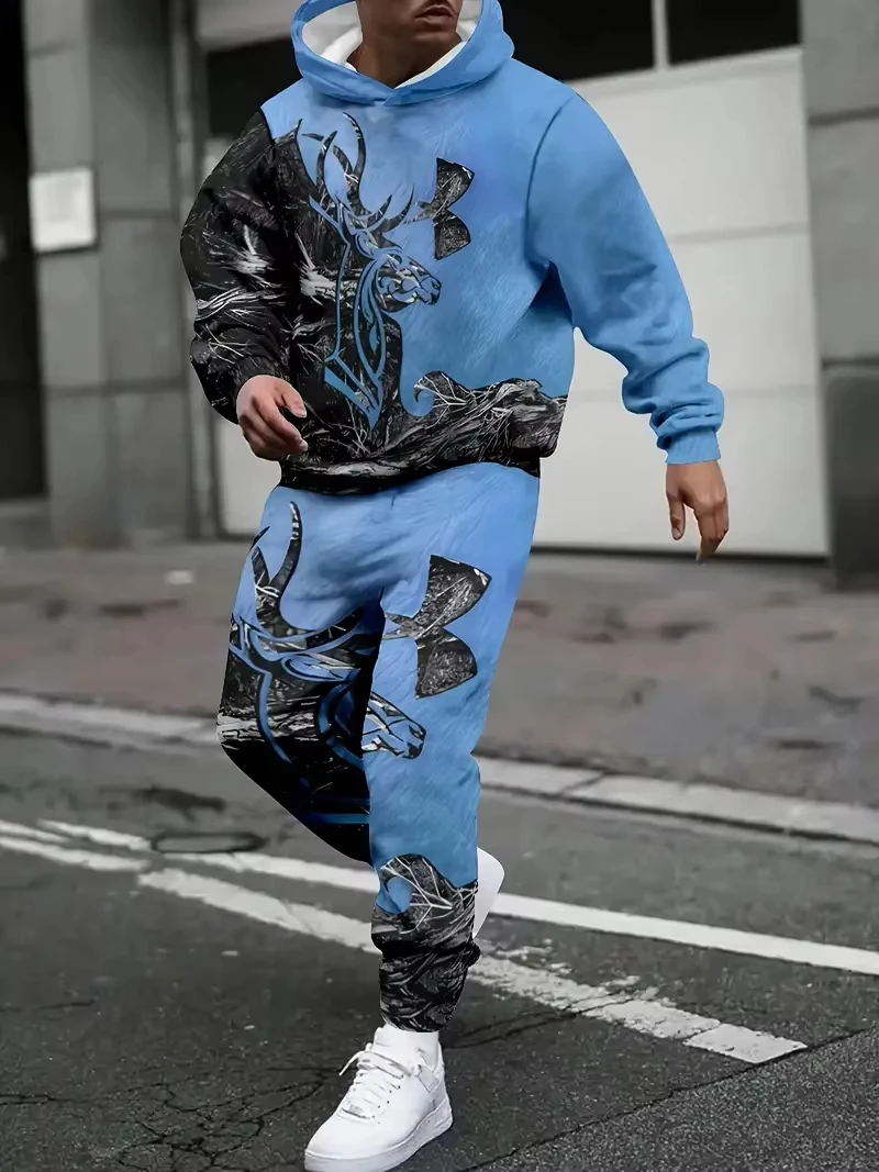 Deux pièces sweat à capuche pantalon ensembles Animal loup Lion impression 3d ensemble hommes femmes mode sweat à capuche + pantalon 2 pièces ensembles survêtement costume sport confort