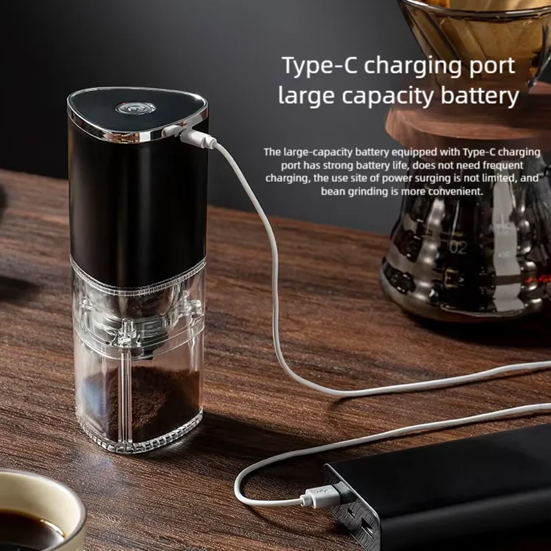 전기 커피 콩 그라인더 소형 휴대용 그라인더 가정용 커피숍 커피 콩 장시간 지속 배터리 수명 그라인더 기계