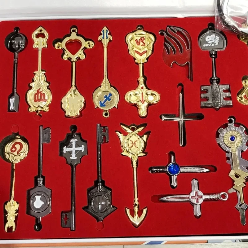 ✜2026❤ Anime pendants Jewelry necklace keyrings Elza Lucy Keys set Zodiac star spirit magician sumons cosplay key ring gift✚ view 6