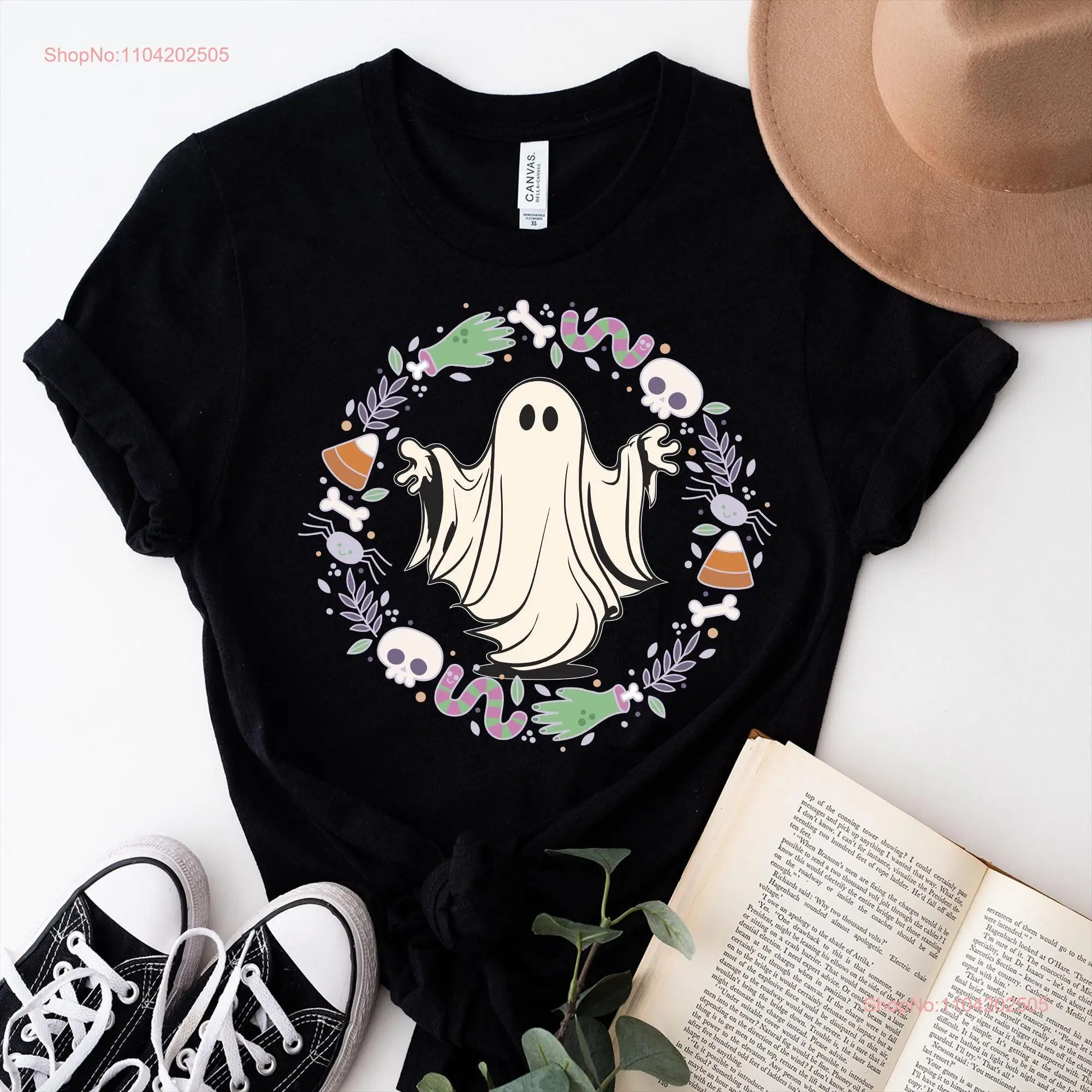 Ghost Halloween T Shirt Funny Stay Spooky Boo s Season Cute long or short sleeves