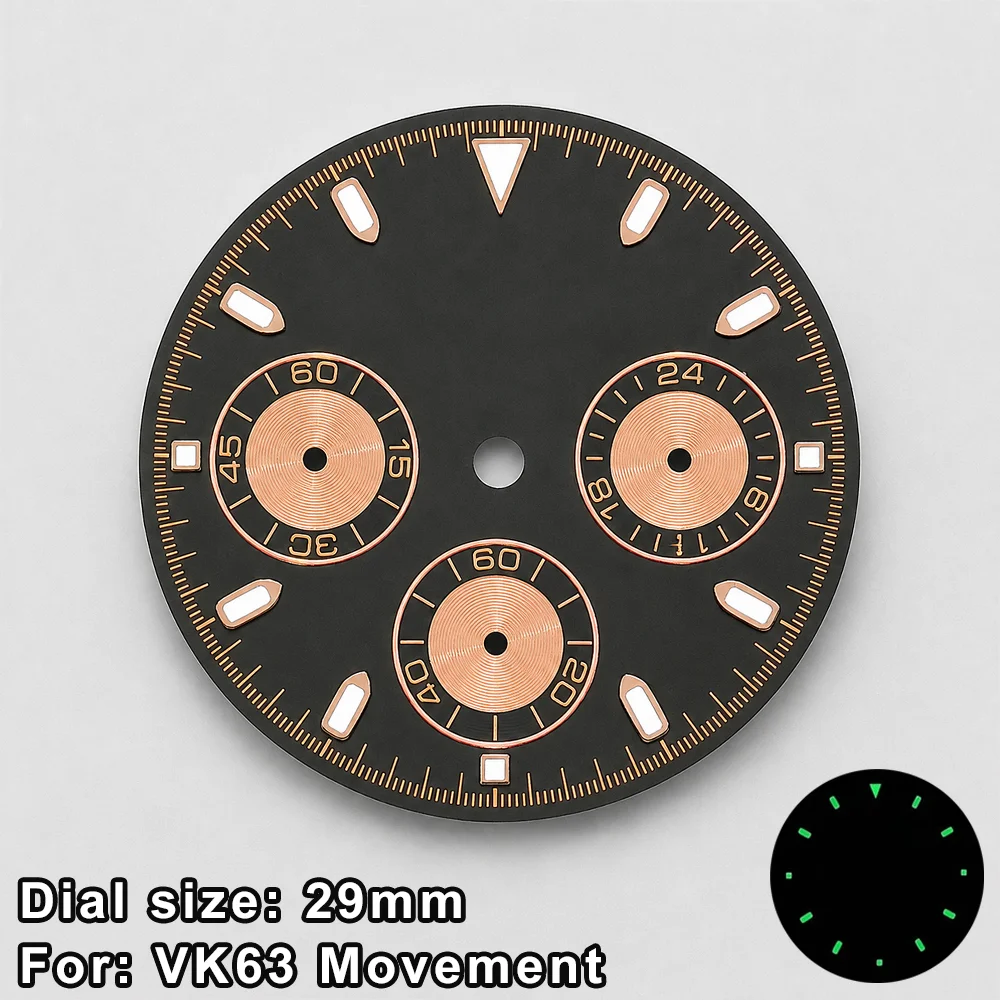 VK63 Case VK63 39mm Cases VK63 Dial VK63 Hands VK63 Movement VK63 Watch Accessories 29MM Dials Vk63 Watches Parts Replacement image 3