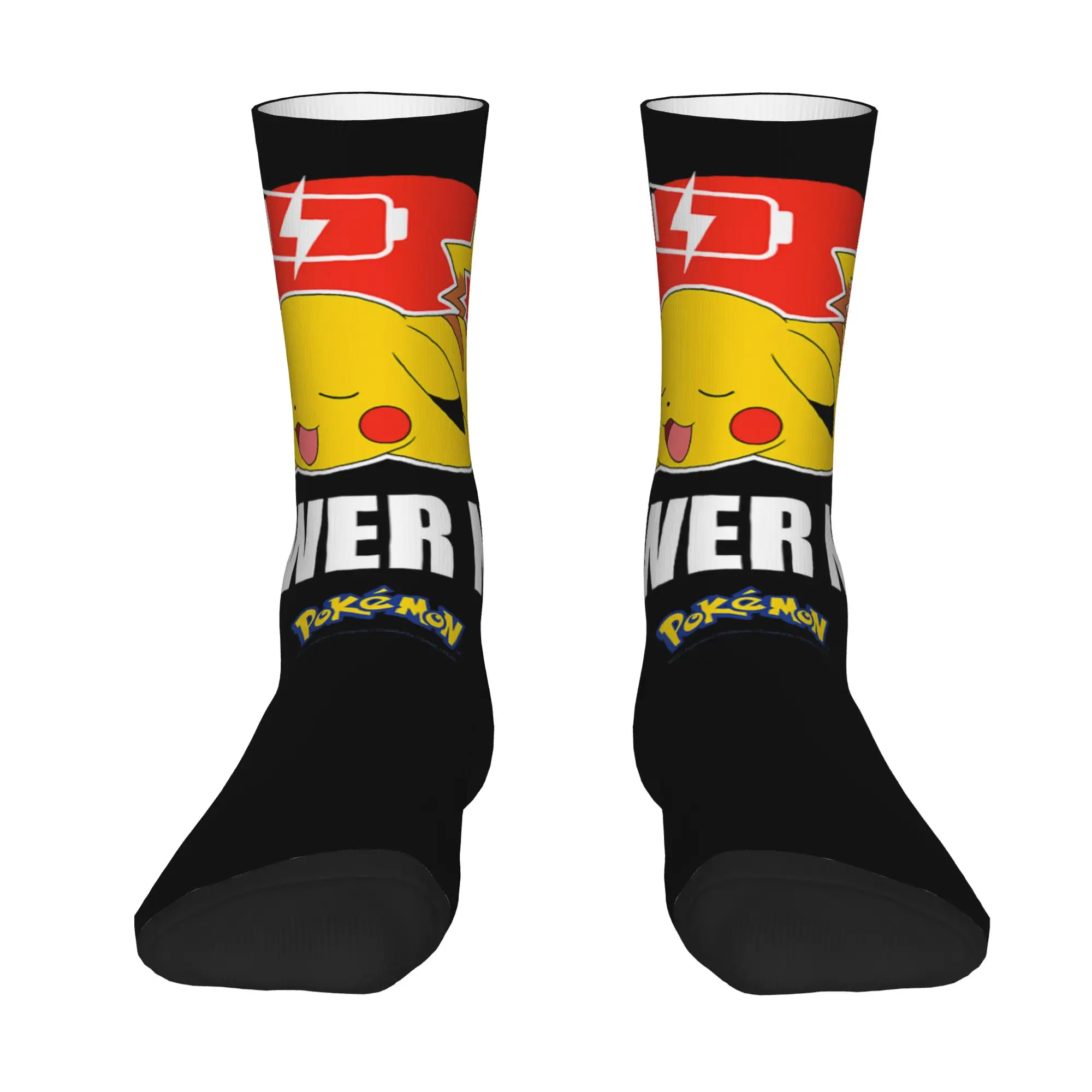 Socks Retro Pokemon   Pikachu Power Nap Crazy Men's compression Socks Unisex  Funny Crew Sock
