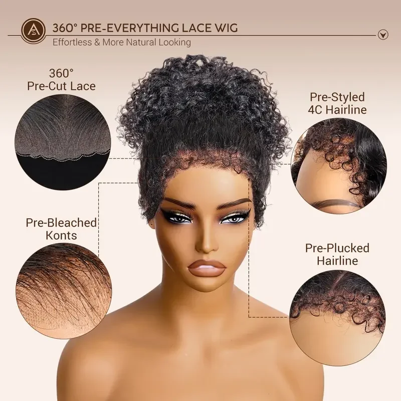 Deep Wave 360 Lace Front Wigs Human Hair 38 Inch HD Full Lace Front Wigs Human Hair Pre Plucked with Drawstring 250 Density Curly Wig for Women