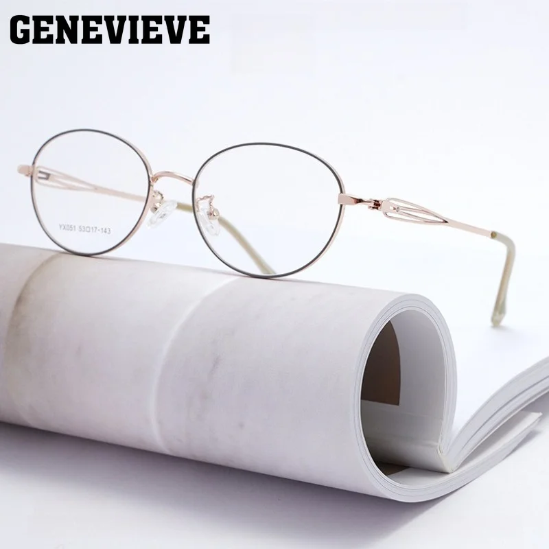 GENEVIEVE Fashionable Small-Frame Polarized Sunglasses Photochromic Anti Blue-ray Reading Eyeglasses Customizable Prescription