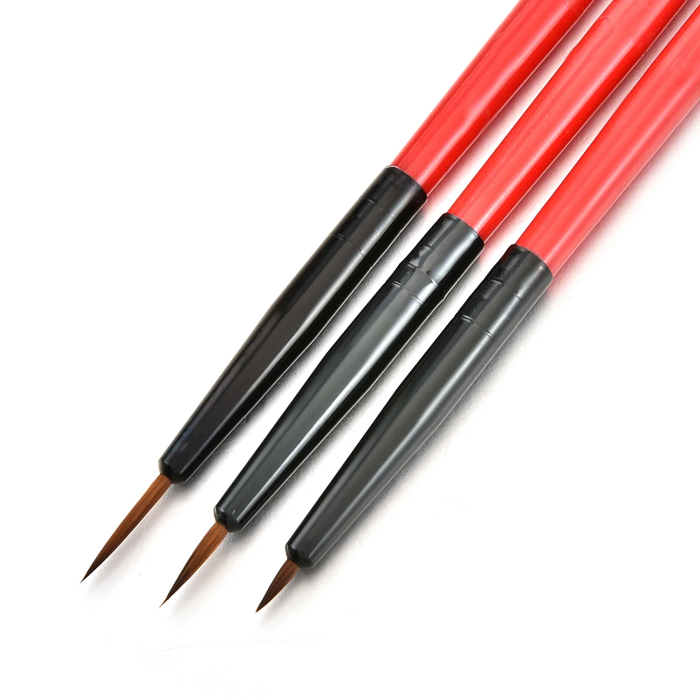 3Pcs/Set Nail Art Liner Painted Brush Thin Stripe Line Drawing Pen DIY UV Gel Tips French Supplies Design Manicure Tool 5/7/11mm