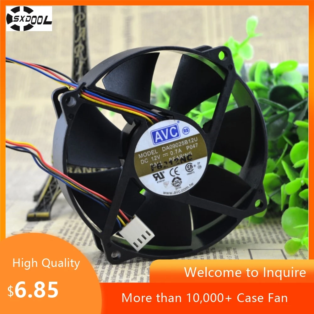 Охладитель радиатора Вентиляторы Da09025b12u для AVC 9 см Вентилятор процессора Радиатор 0,7 А Круглое охлаждение