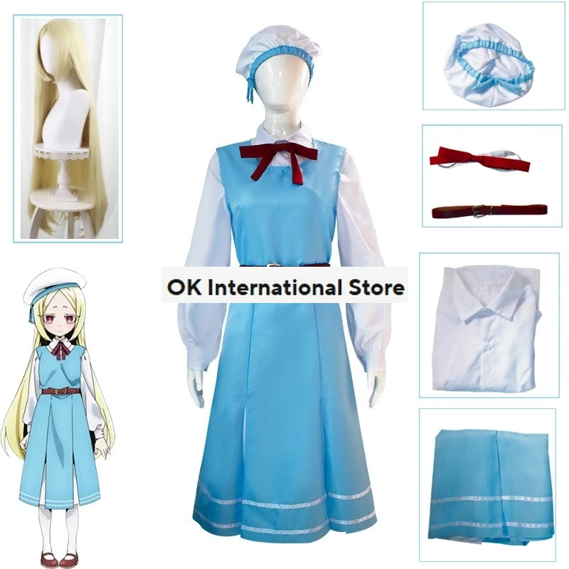 Anime Gushing Over Magical Girls I Admire Magical Girls Wig Dress Uniform Shoes Woman Party Morino Korisu Cosplay Costume Set