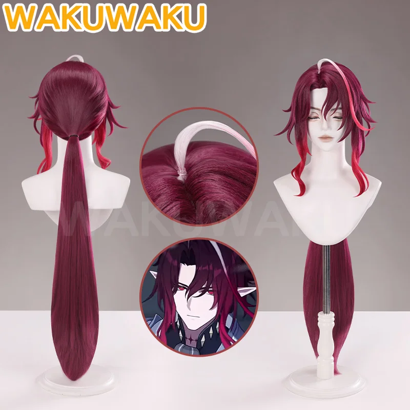 IN STOCK Noy Cosplay Wig Game Genshin Impact WakuWaku Men Red Long Hair Halloween Noy Cosplay Wig
