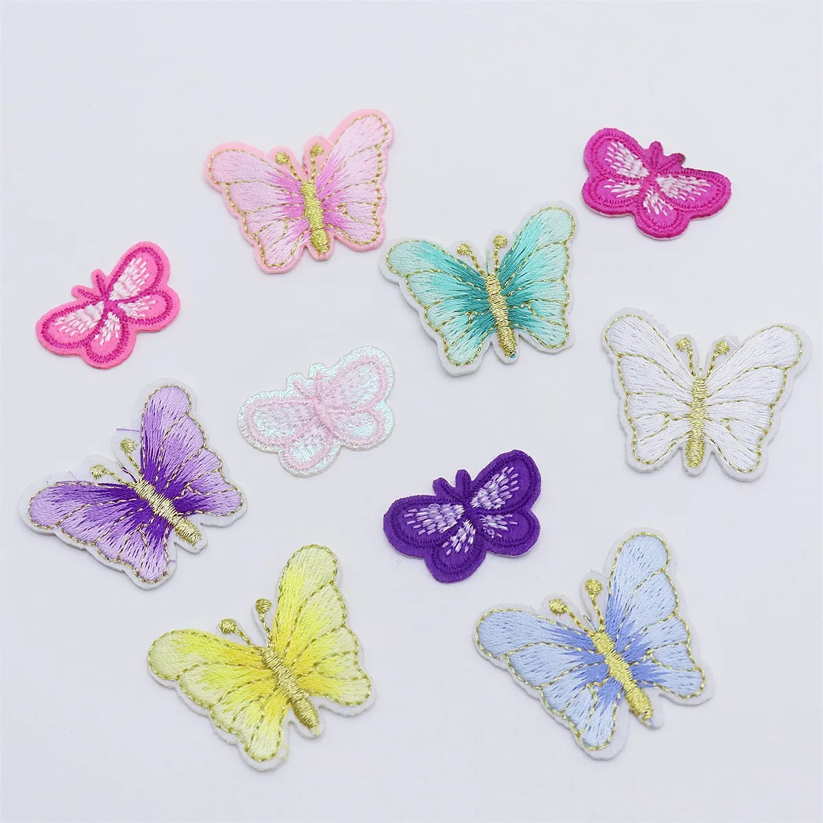 10pcs Mixed Cute Cartoon Butterflies Iron On Patches Embroidery Butterfly Badge Sticker For DIY Clothing Hats Jeans Bags Decor