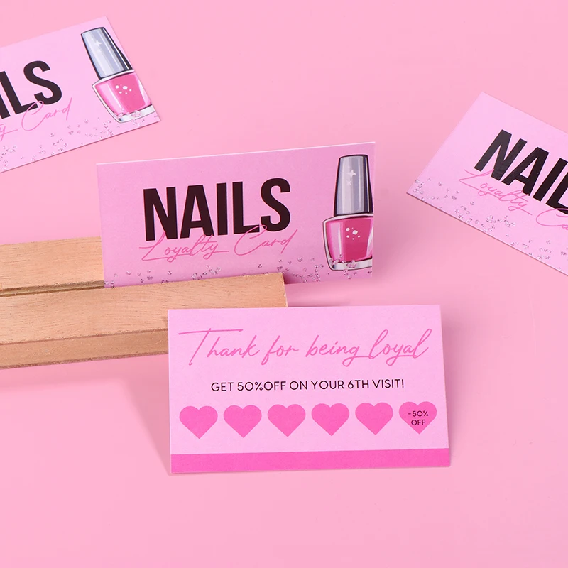 ~10/50pcs Nails Business Card Press On Nail Loyalty Paper Card Board Nail Discount Card Board Nails Accessories Tools