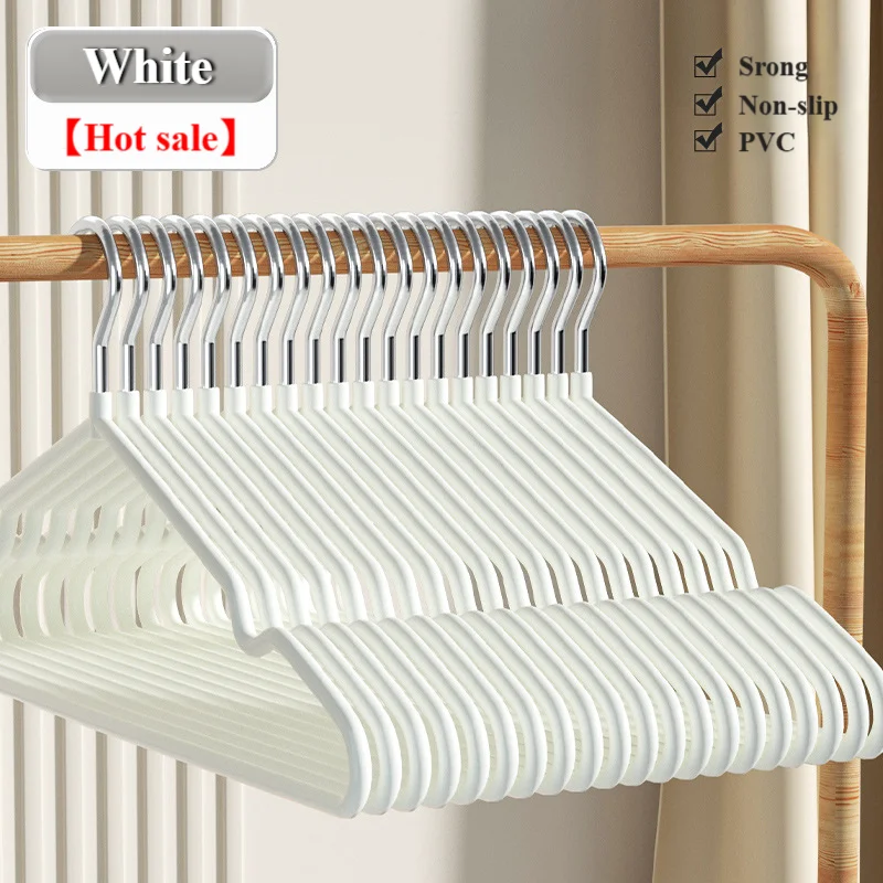 20 قطعة طلاء PVC شماعات معدنية تخزين المضادة للانزلاق سلك الغسيل شماعات اللون مخصصة عدم الانزلاق عالية الجودة البلاستيكية الكبار شماعات