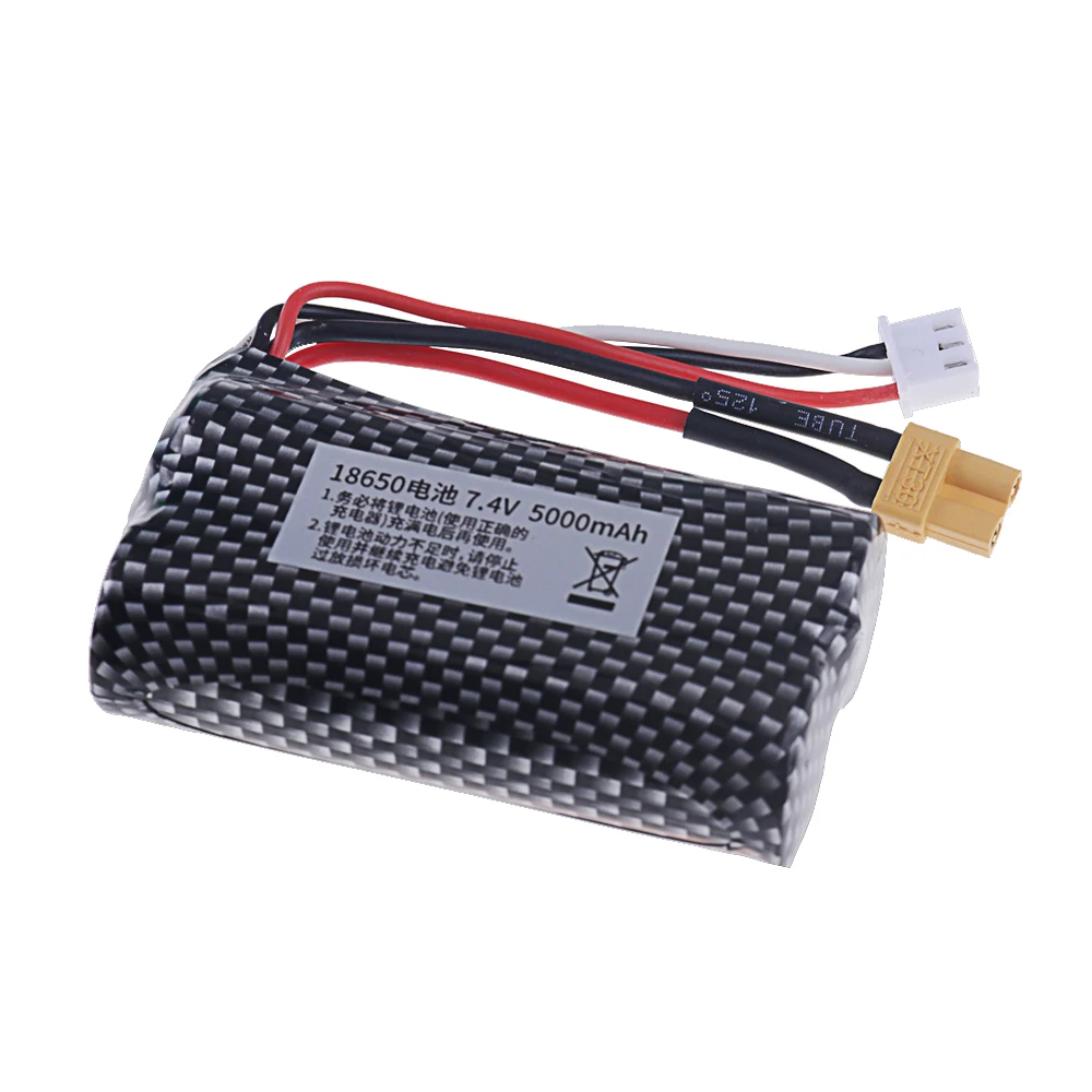 7.4 V 5000mAh Lipo batteria XT30 spina per HUINA 580 1580 1583 RC giocattoli accessorio 7.4 V 2S batteria per 1580-005 Huina 580550 583 582