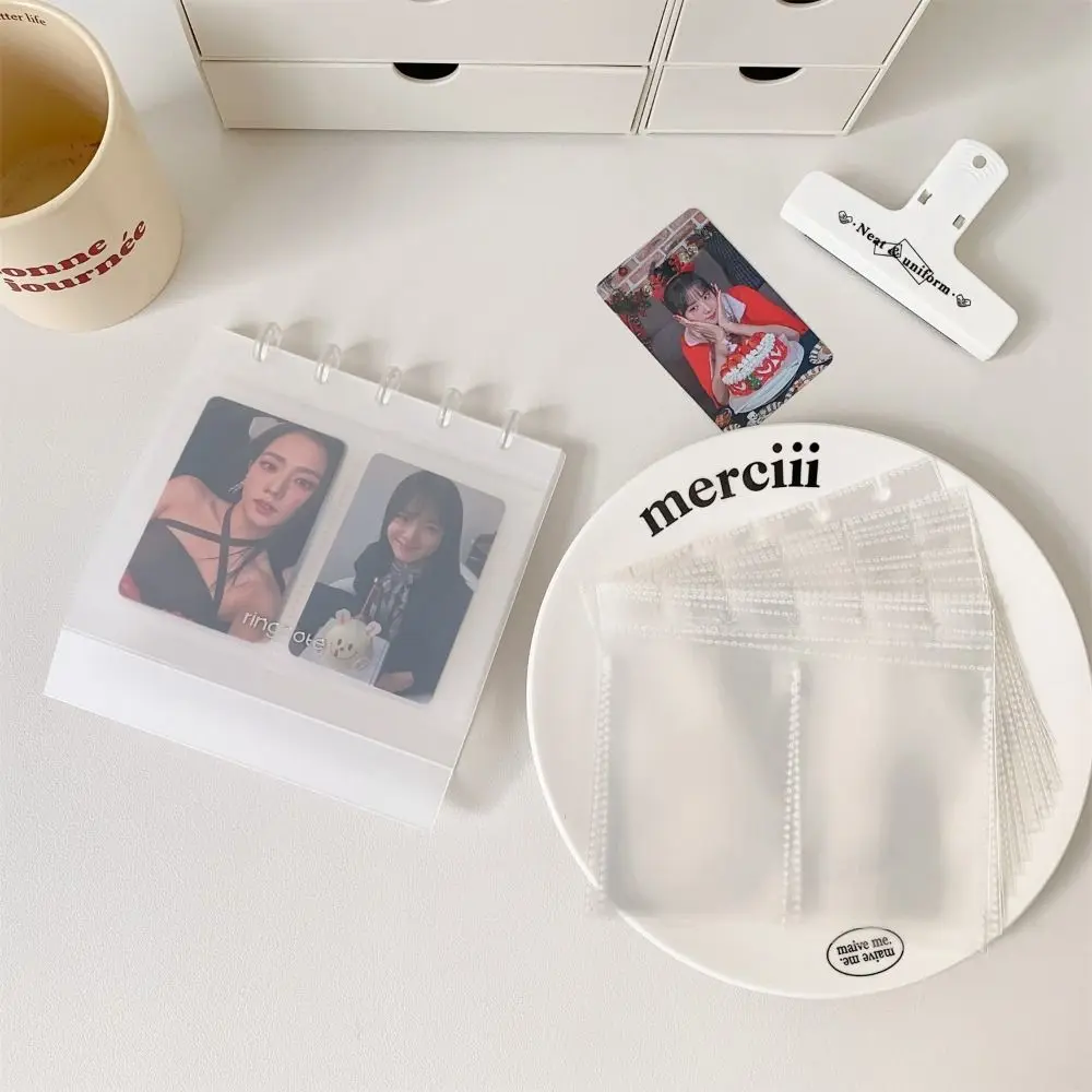 High Quality Mushroom Hole Photocards Holder Vertical Loose Leaf Idol Card Collection Binder Transparent Photo Album