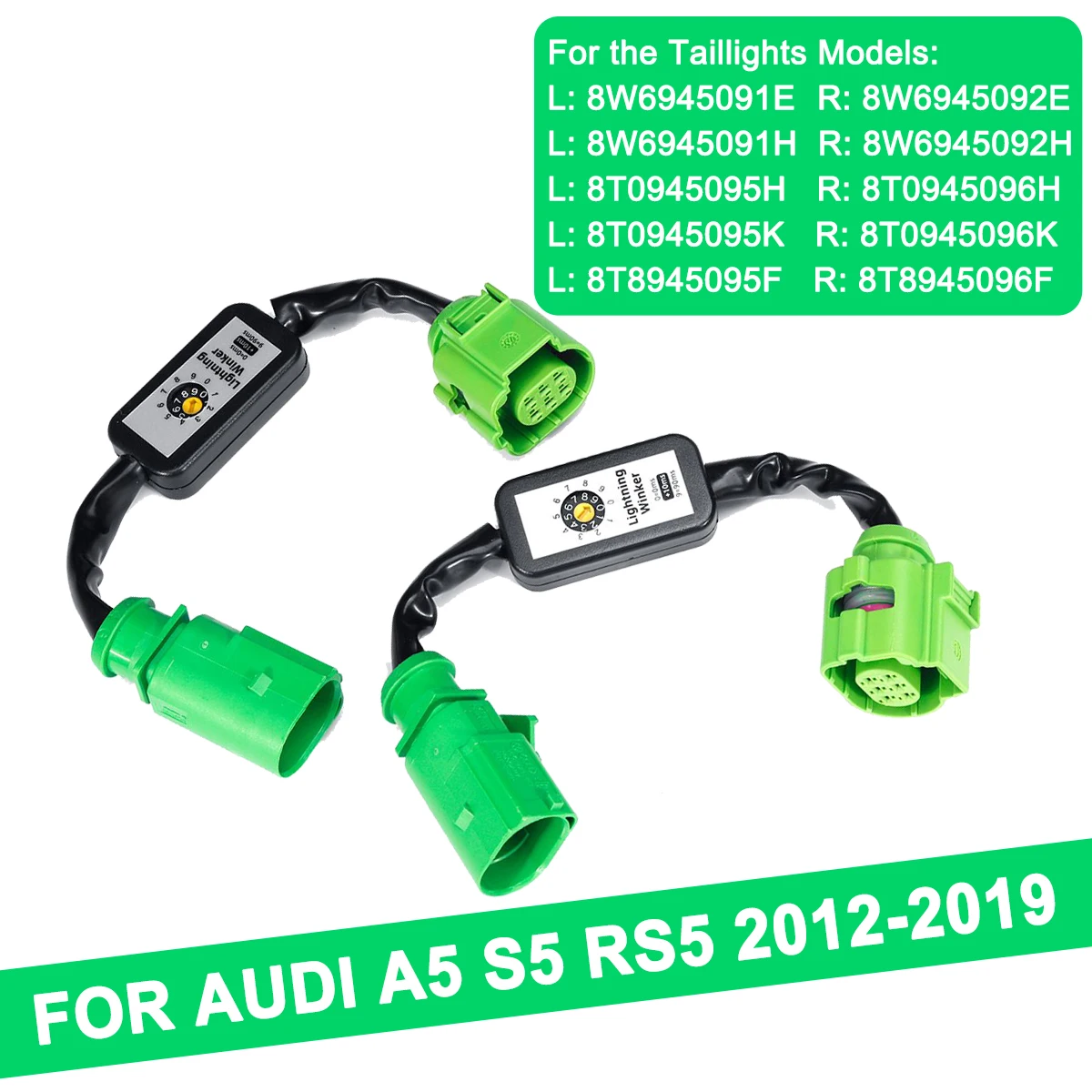 For Audi A5 2012-2019  2Pcs Dynamic Turn Signal Indicator LED Taillight Module Cable Wire Harness Left & Right Tail Light