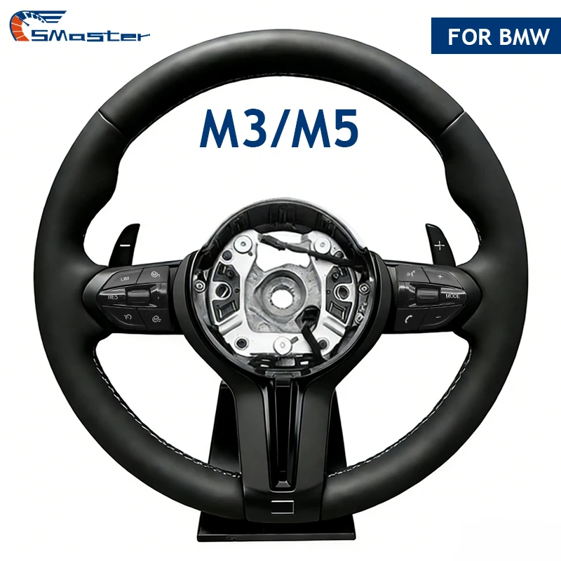 

M3 M5 for F30 F20 F10 F06 F11 F21 F22 F25 F26 F31 F35 F80 with Paddle Shifter Black Full Leather M Sports Steering Wheel for BMW
