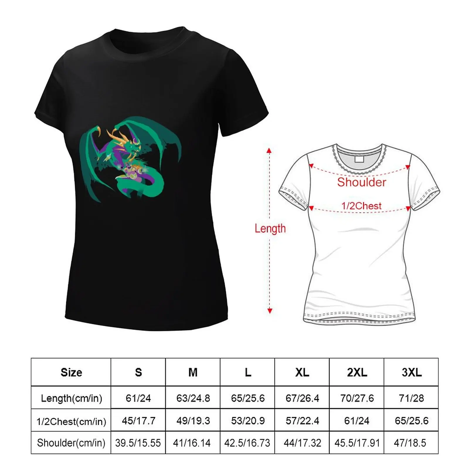 Ysera and her dragon form T-Shirt tees kawaii clothes workout shirts for Women loose fit