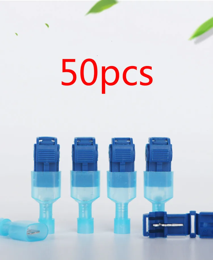 50pcs (25set) T2 Locking Terminal Crimp Connector Anti Water Connector Quick Cable Connector Spring Connector