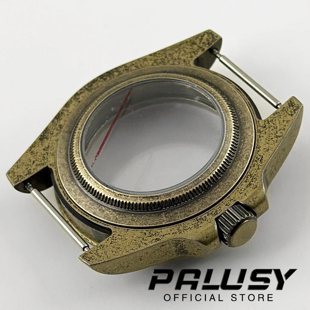 NH35 Retro 40mm 24 horas GMT Explorer bisel de acero caja de reloj con cristal de zafiro para movimiento NH34 NH35 NH36 NH38 ETA2824 PT5000