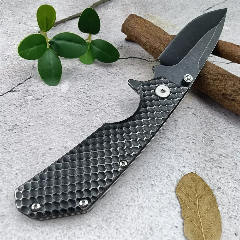 

All black high hardness 7Cr13mov Stonewash Blade 420 Steel Handle EDC Survival Tactical Hunting Pocket Knife EDC Tools