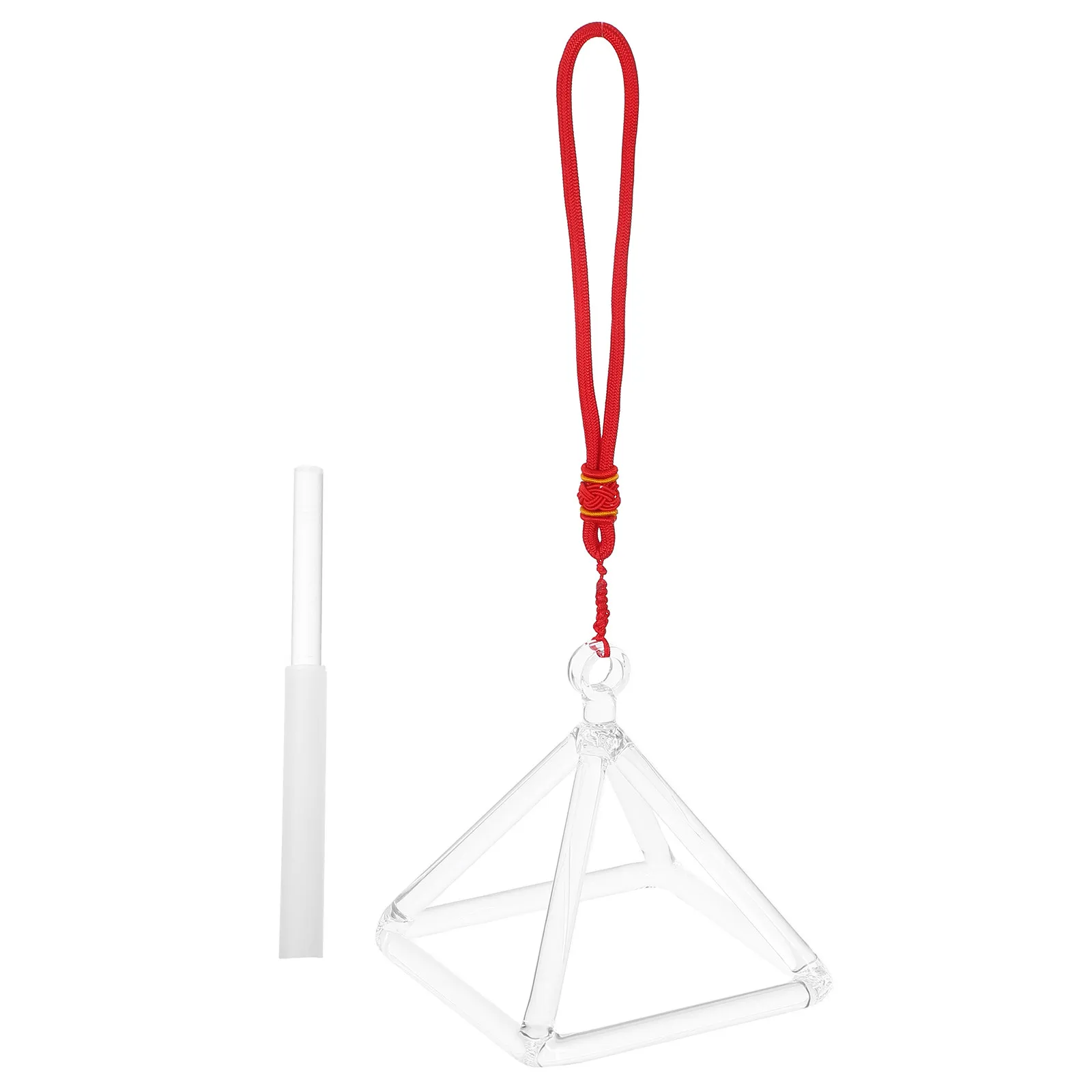Quartz Crystal Singing Pyramid 4 Inch Meditation Sound Therapy Tools Mallet Percussion Instrument Rod Yoga Singing Bowl Set