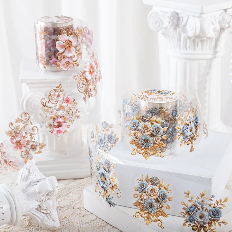 6packs/LOT Baroque floral arrangement series cute lovely retro decorative adhesive PET tape