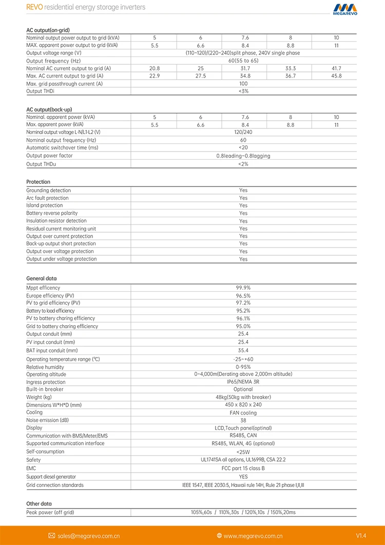 8KW optical storage and off-grid converter, split phase +/-120v, battery