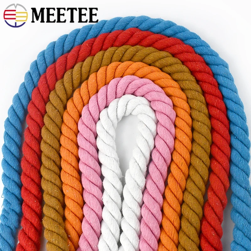 2/5Meters Meetee 20mm Cotton Cord For Sewing Bag 3 Strand Braid Twisted Rope Drawstring Decoration Cords Handmade Accessories