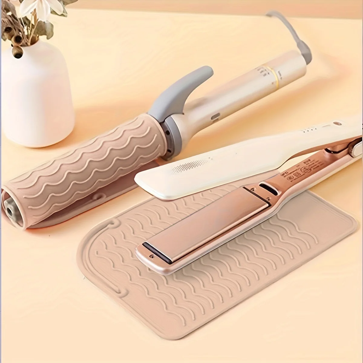 1 szt. Silikonowa mata termoizolacyjna do stylizacji włosów, przenośna podkładka pod lokówki - trwała izolacja termiczna do narzędzi do włosów