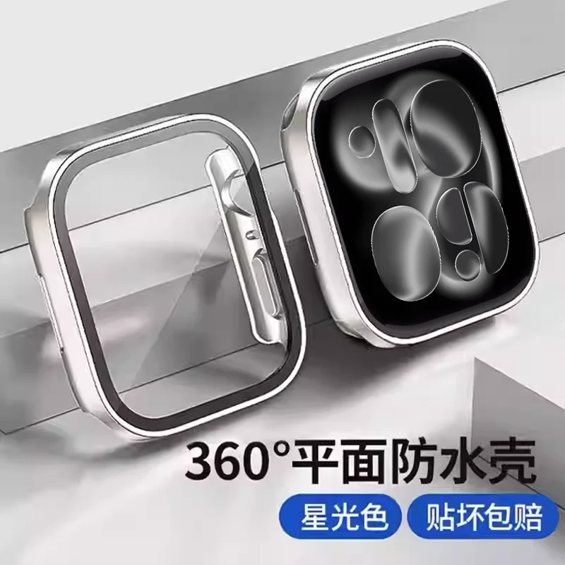 Glas + wasserdichtes Gehäuse für Apple Watch 6, 5, 4, SE, 44–40 mm, Displayschutzfolie, harter PC-Stoßfänger für iWatch-Serie 7, 8, 9, 10, 11, 46–42 mm, 45 mm