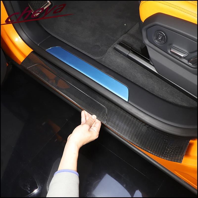 

Real carbon fiber Inside and outside Door Sills Scuff Threshold Plate Cover Trim For Lamborghini URUS 2018-2023 car Accessories