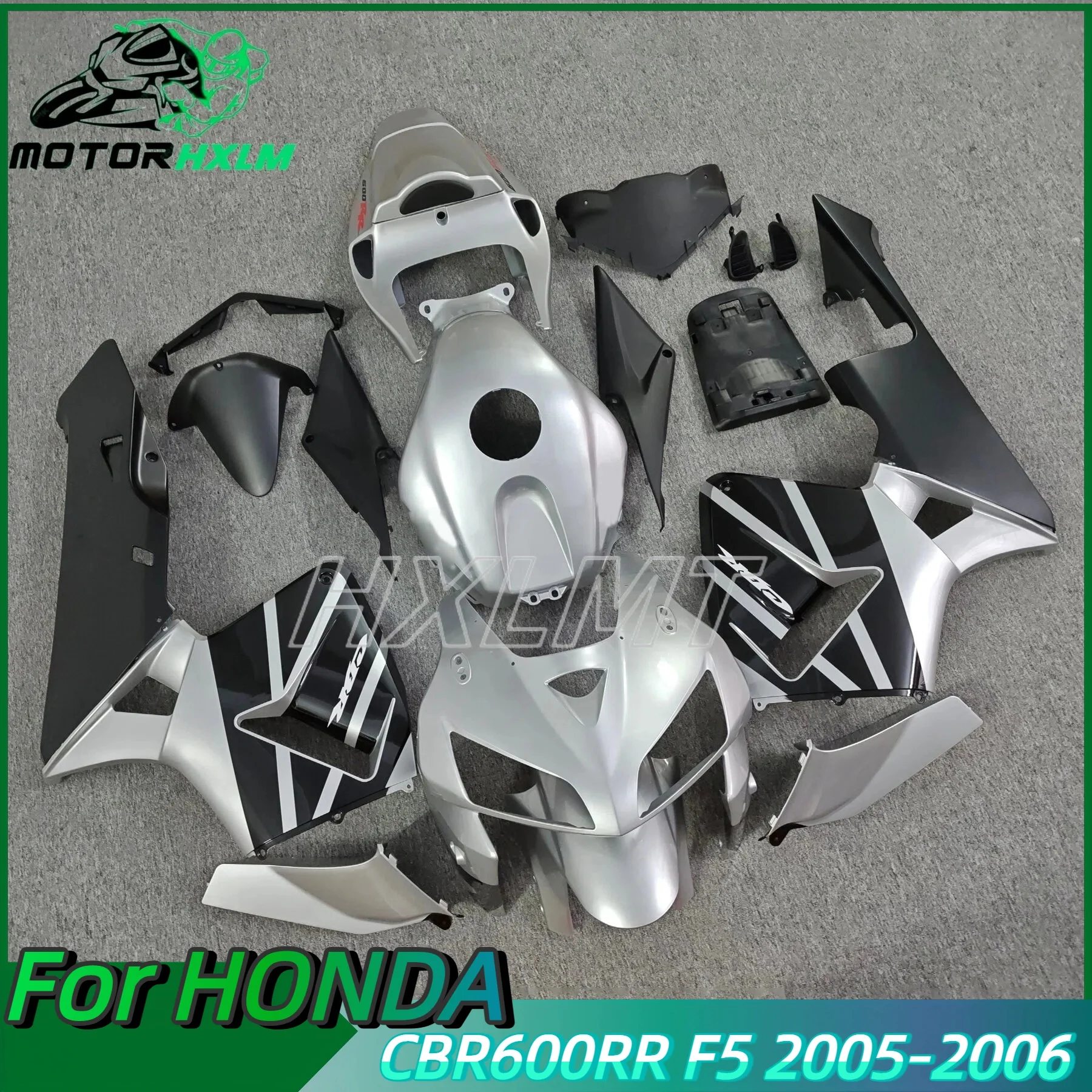 

For CBR600RR F5 05 06 CBR 600 RR 600RR 2005 2006 Motorcycle Fairings Kit Bodywork Set Injection Mold Black Silver