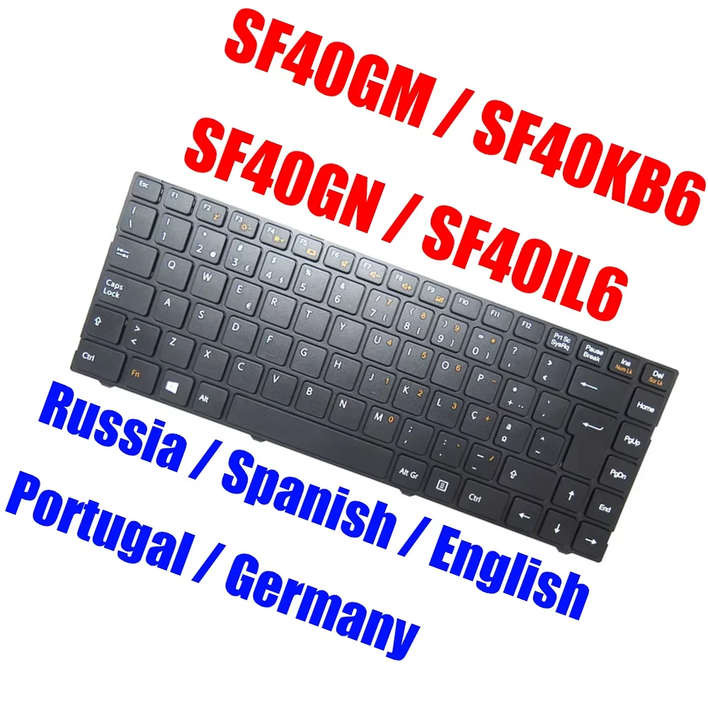 

RU PO SP GR Клавиатура для ноутбука США ECS SF40GM SF40KB6 SF40GN SF40IL6 Россия Португалия Испанский Германия Английский Черный с рамкой