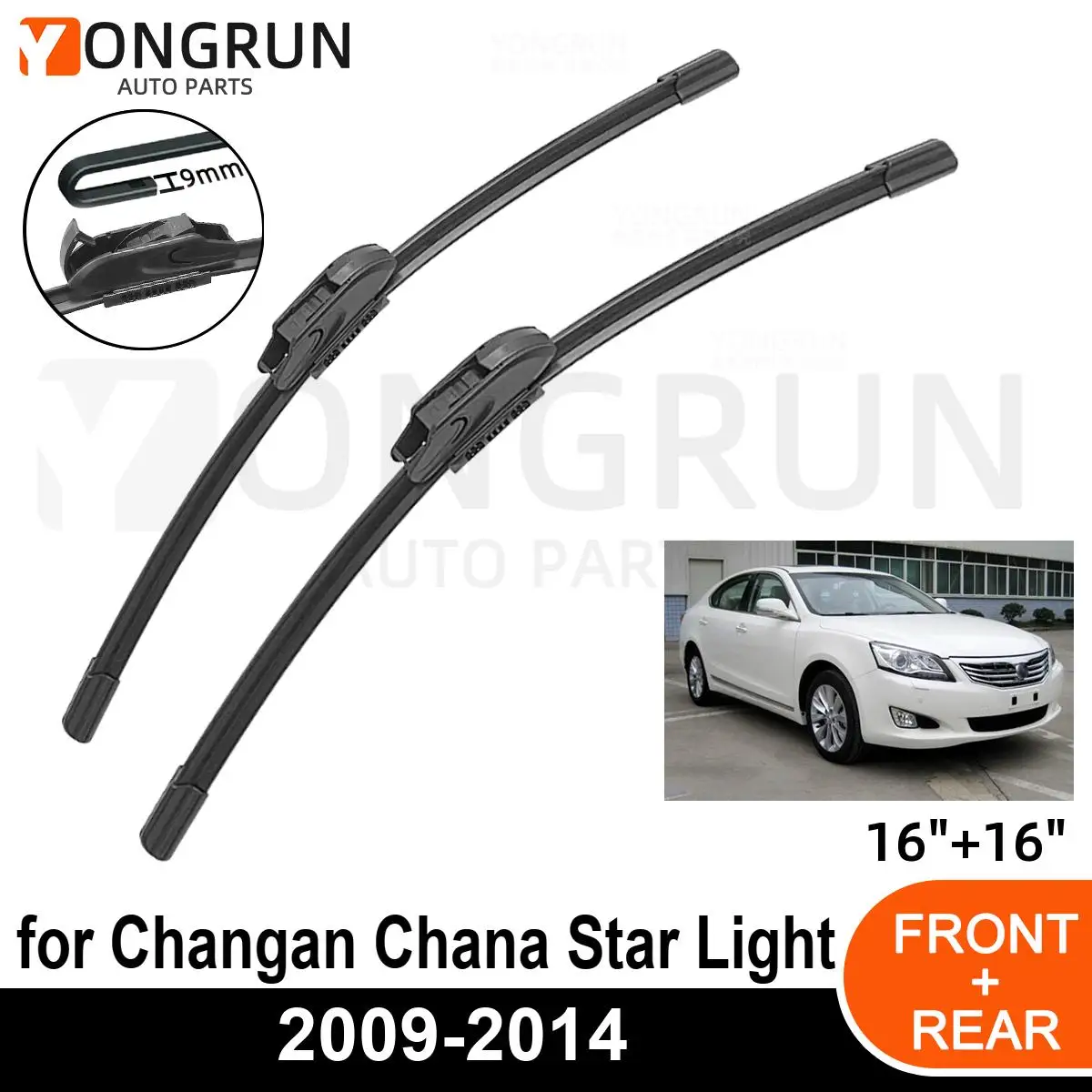 2PCS Car Wiper for Changan Chana Star Light 2009-2014 Front Windshield Windscreen Wiper Blade Rubber Accessories  2013 2014