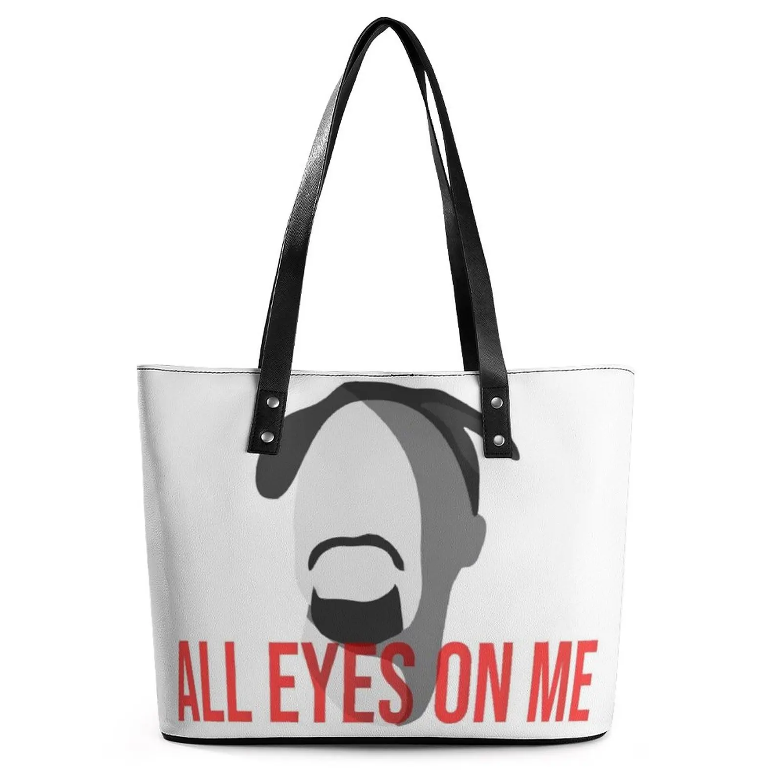 

Tupac ALL EYES ON ME Handbags Student Celebrity Tote Bag Fun College Shoulder Bag Pocket Print PU Leather Beach Bags