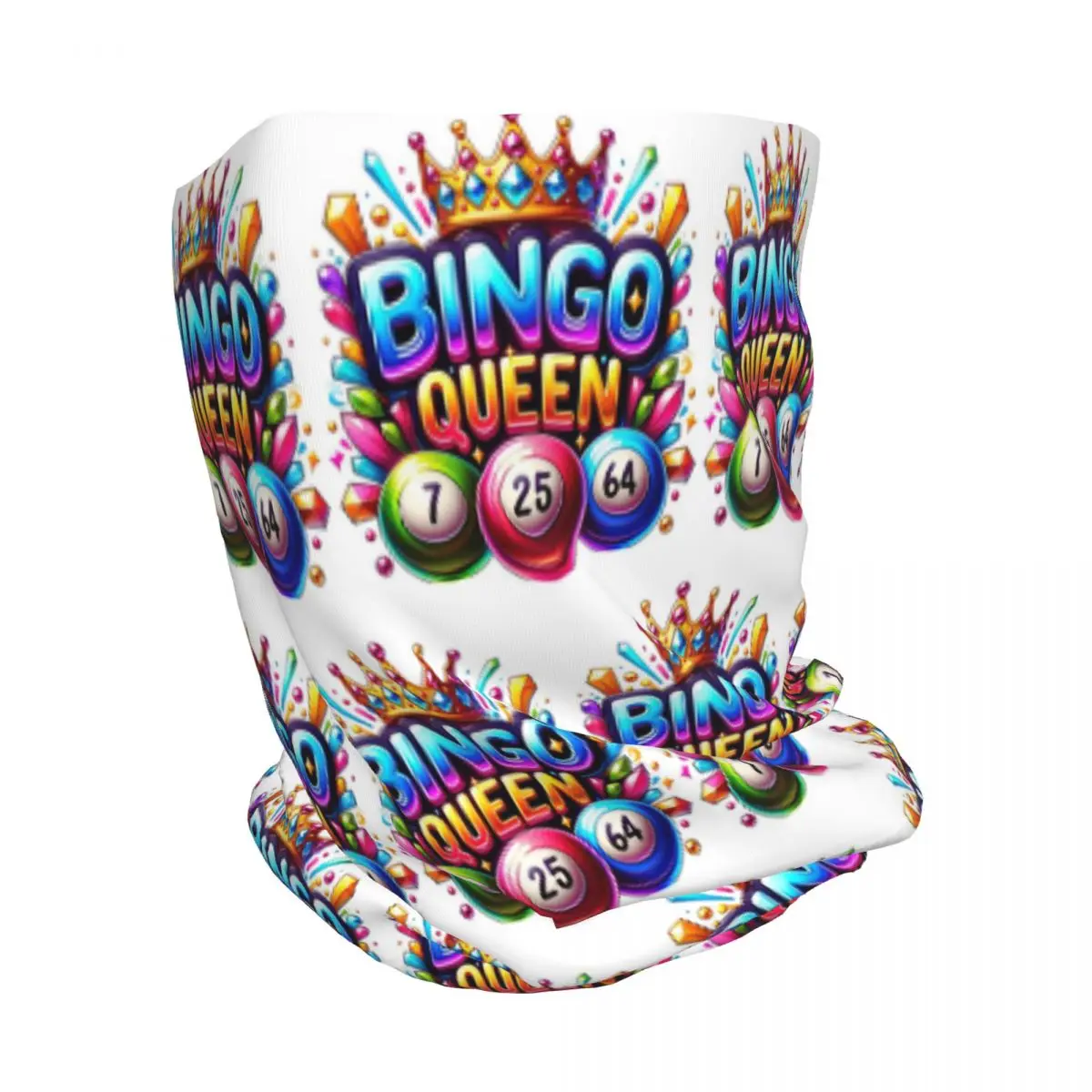 Bingo Queen Best Player Of Vacation Bingo Bandana Neck Gaiter Mask Scarf Multi-use Face Mask Beanies Hat Unisex Adult Breathable