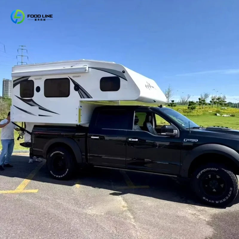 Waterproof Hard Roof Pickup Travel Trailer Multifunctional Outdoor Adventure Campervan with Kitchen