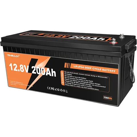 Yeagulch 12V 100/200/300/400/600Ah LiFePO4 Lithium Battery Low Temperature Protection Home Energy Storage Motorcycle Marine