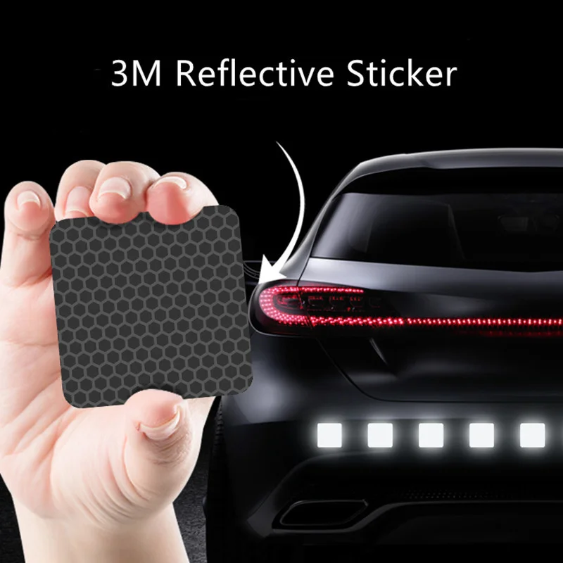 Car Styling Black Reflective Safety Mark Warning Tape Wheel Hub Stickers Strips Body Decorative Decals for Motorcycle Bicycle