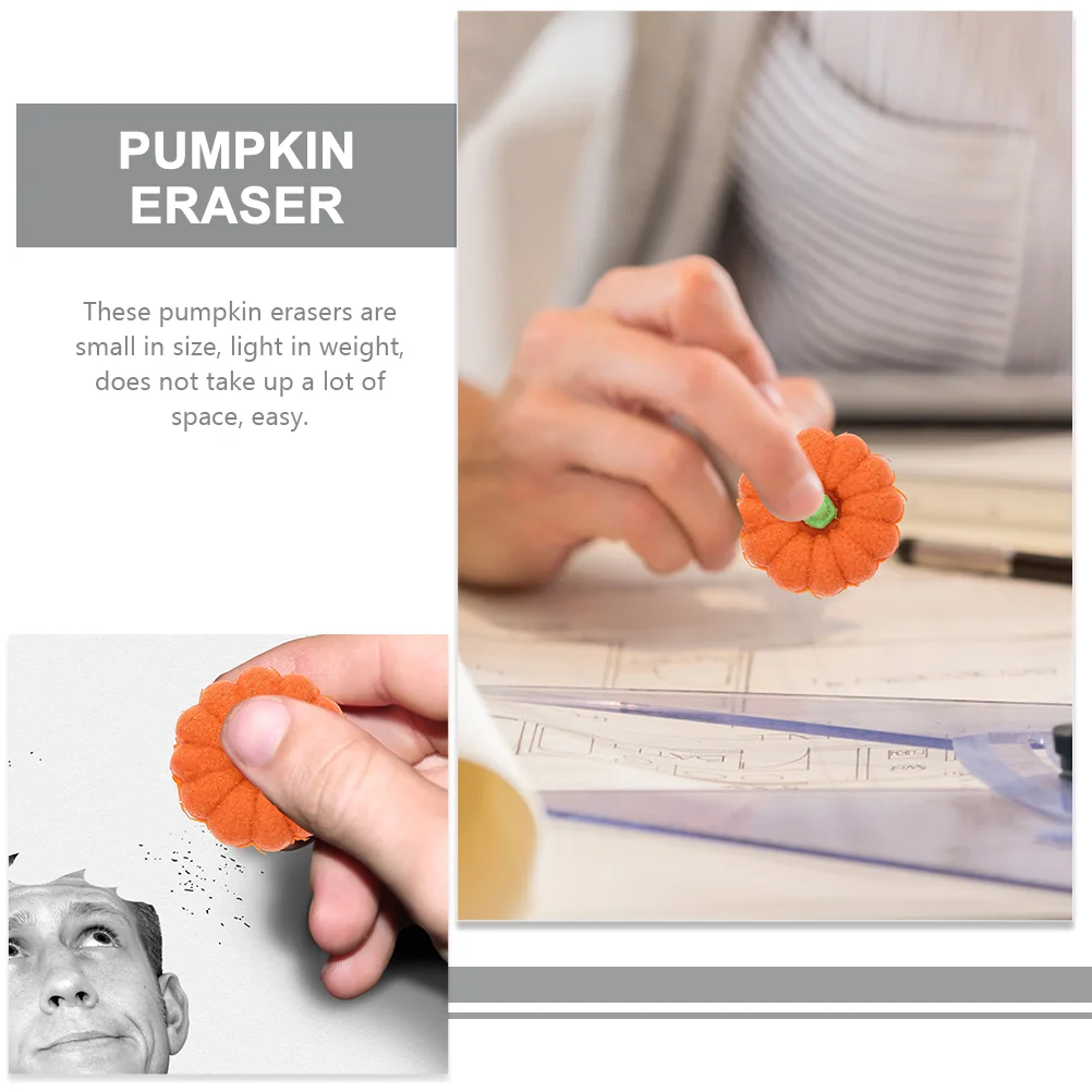 20 Pcs Halloween Simulated Food Pumpkin Eraser Cute Erasers Canned Modeling Child