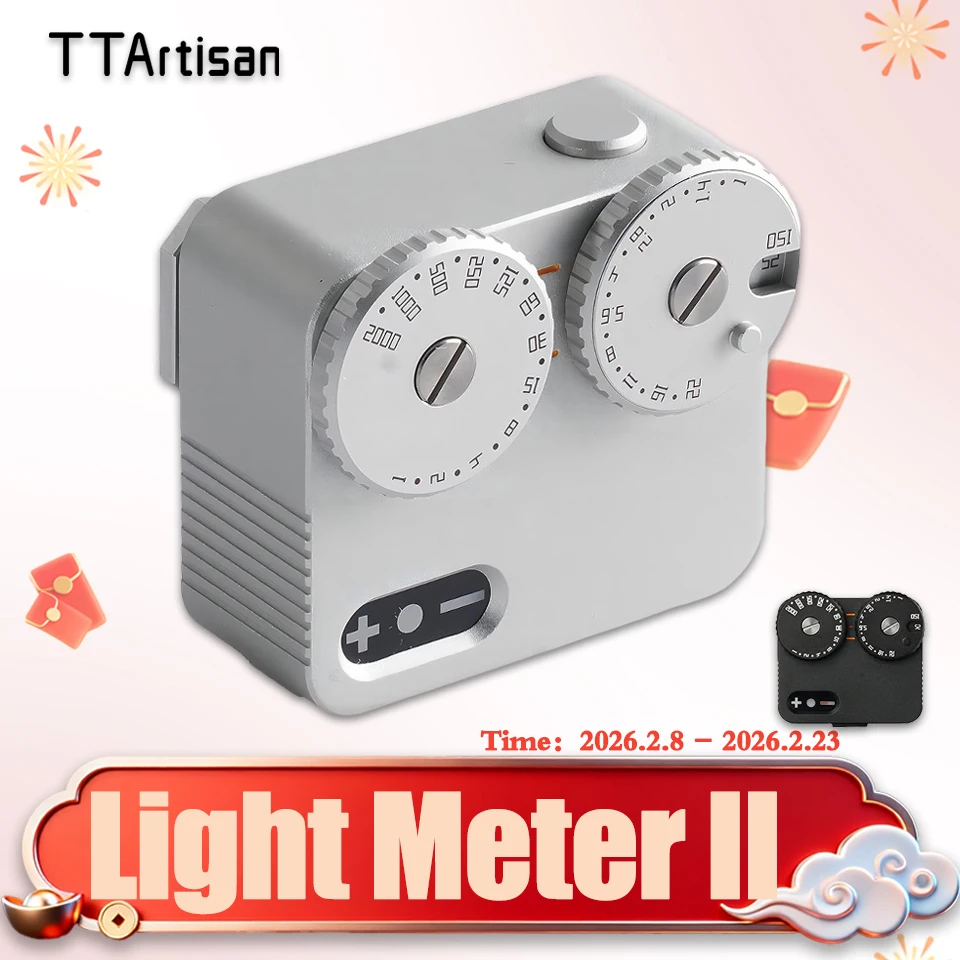 

TTArtisan Light Meter II for Film Camera 45°Average Metering without Battery with Cold Shoe Mount Double Power Saving 23-stop