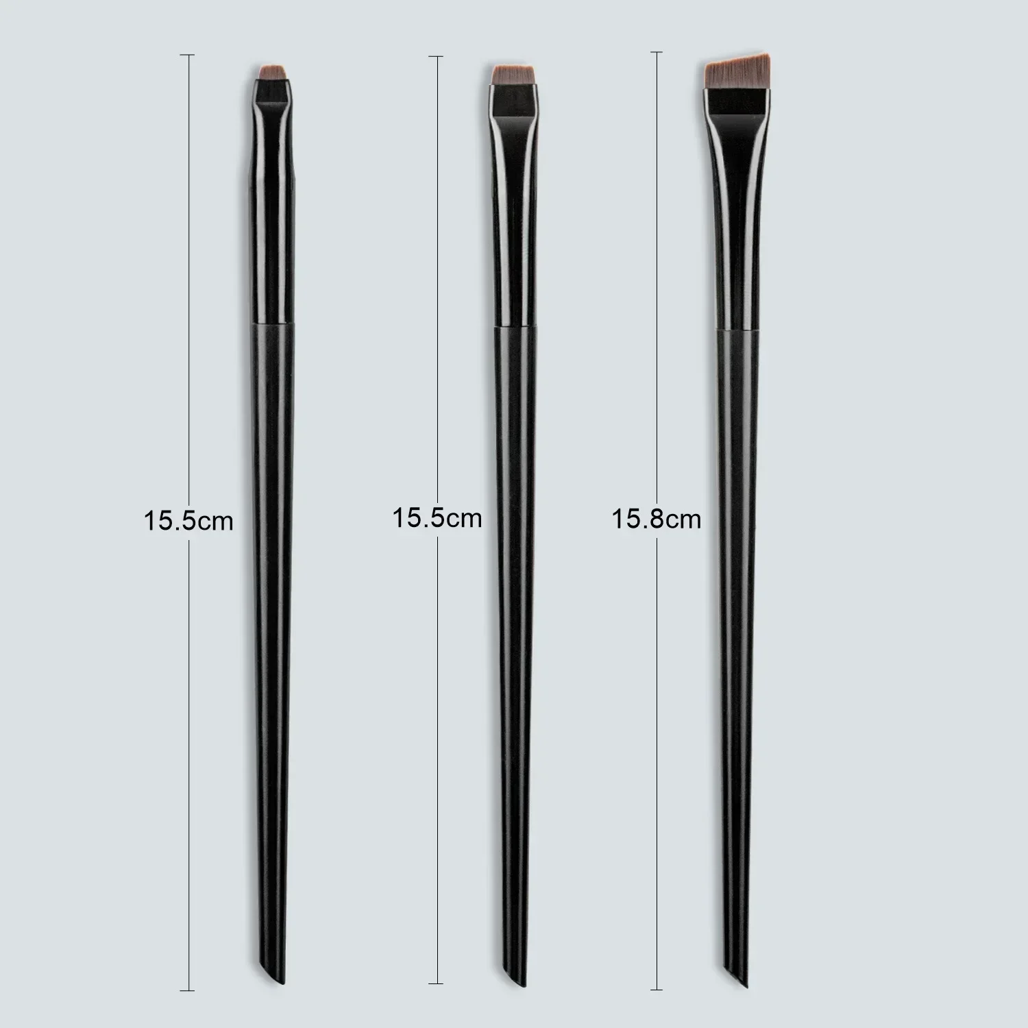 Vente en gros de 3 pinceaux pour les yeux, pinceau oblique pour les sourcils, pinceau pour les yeux ultra-fin, pinceau pour les ombres à paupières, outils de maquillage