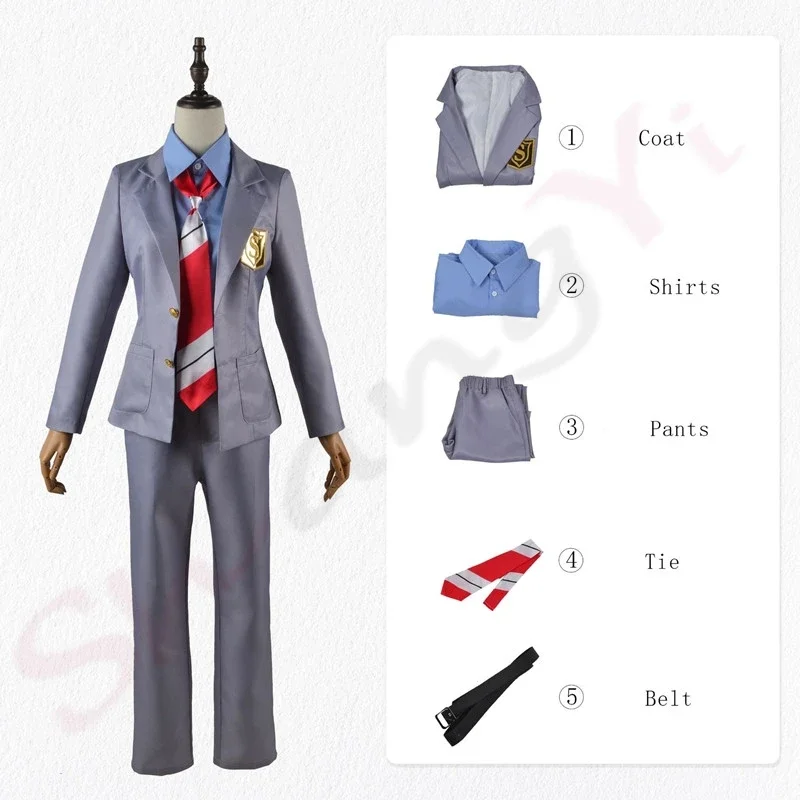 كذبتك في أبريل ميازونو كاوري أريما كوسي الاصطناعية أنيمي تأثيري ازياء الباروكات زي مدرسي الرجال والفتيات حفلة الهالوين #3